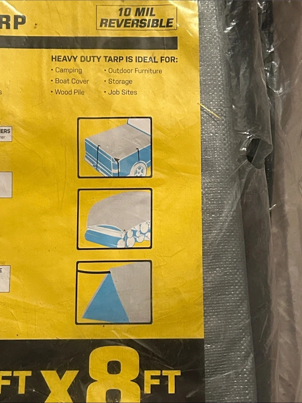 Heavy Duty Silver Tarp - 6 ft x 8 ft